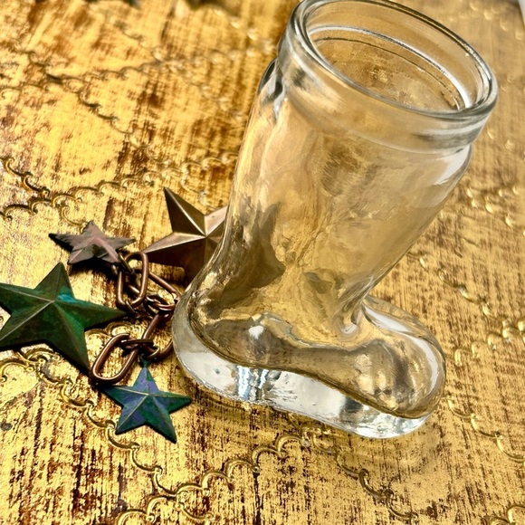 SET of 6 Cowboy Boots‎ 1.5oz Vintage Clear Shot Glasses - Picture 7 of 13